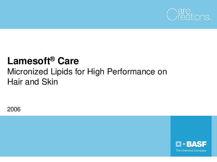 Basf Ppt Lamesoft Care 280212 Care Creations