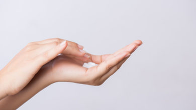 Hands with skin cream