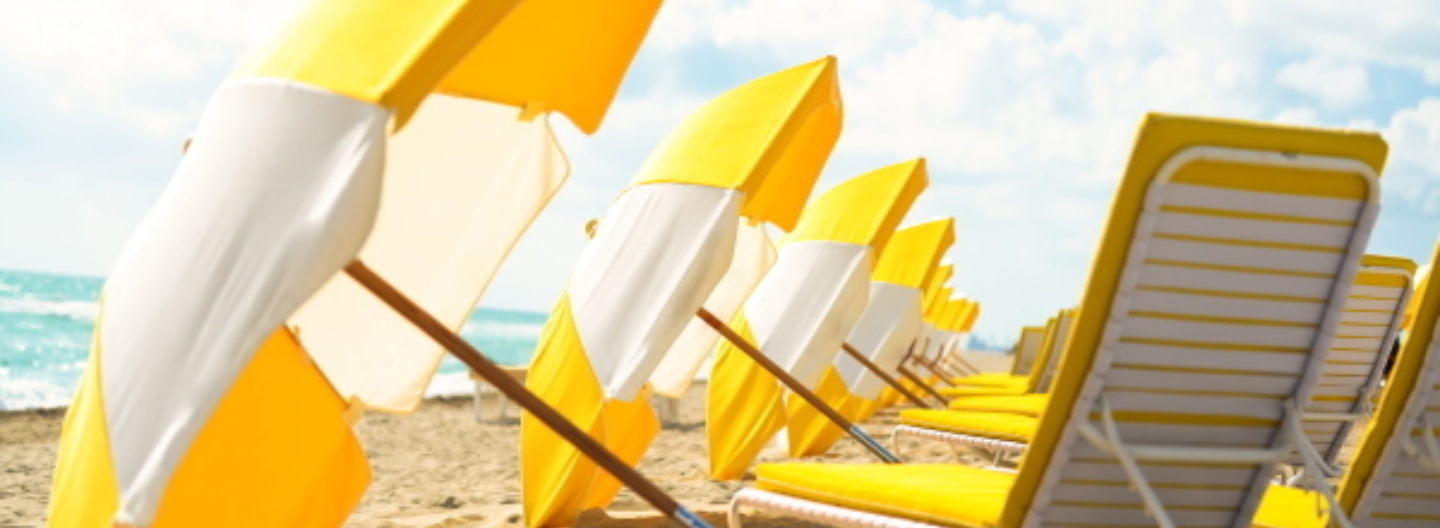Umbrellas and Chairs on Beach